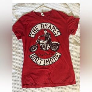 Vintage The drapes cry baby T-shirt. Woman’s Size Large. Red.
